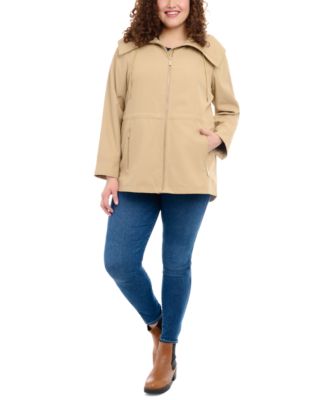 Michael Kors Women's Plus Size Hooded Anorak Raincoat - Macy's