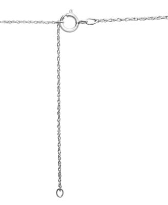 White Diamond (1/5 ct. t.w.) & Black Diamond (1/20 ct. t.w.) Dachshund Pendant Necklace in 10k White Gold, 16" + 2" extender, Created for Macy's