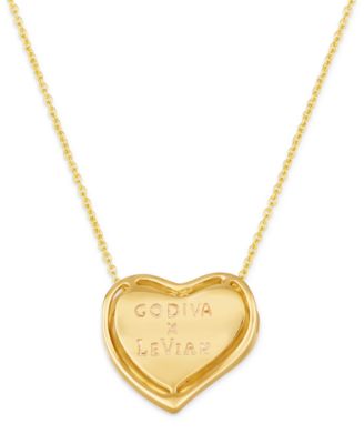 GODIVA x Le Vian&reg; Chocolate Ganache Heart Pendant Necklace Featuring Chocolate Diamond (5/8 ct. t.w.) in 14k Gold (Also Available in Rose Gold)