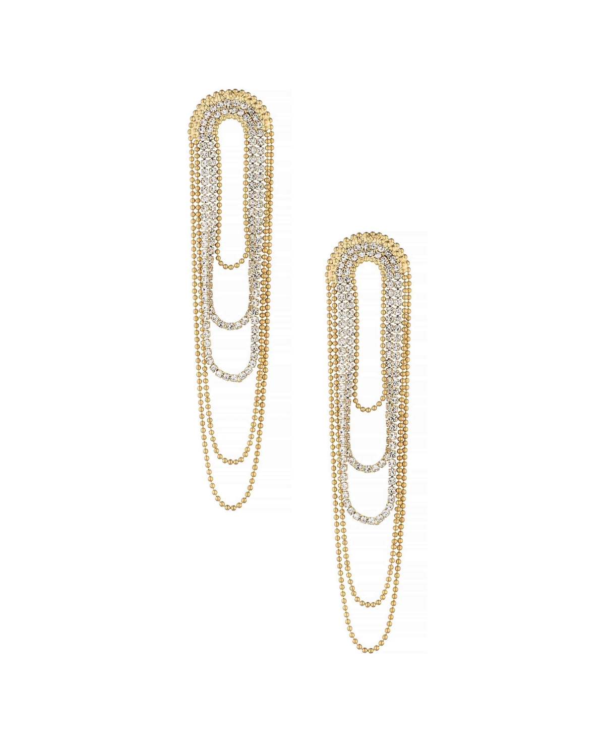 Ettika Crystal And 18k Gold Plated Looped Chain Earrings In Gold