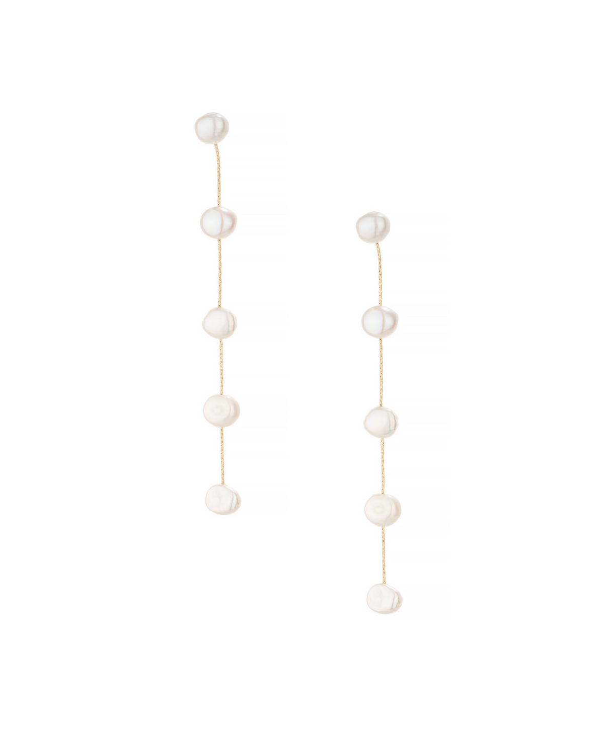 Ettika Imitation Pearls Earrings Dripping In 18k Gold Plating