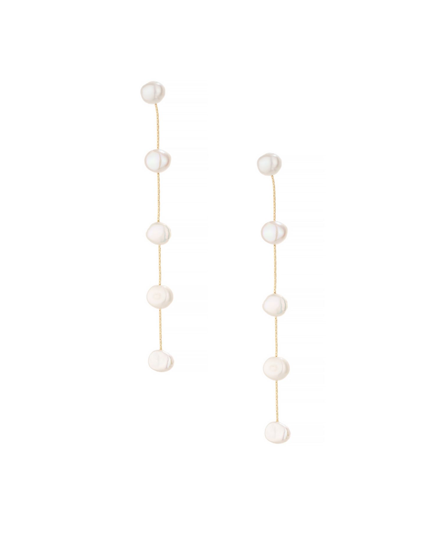 Imitation Pearls Earrings Dripping in 18K Gold Plating