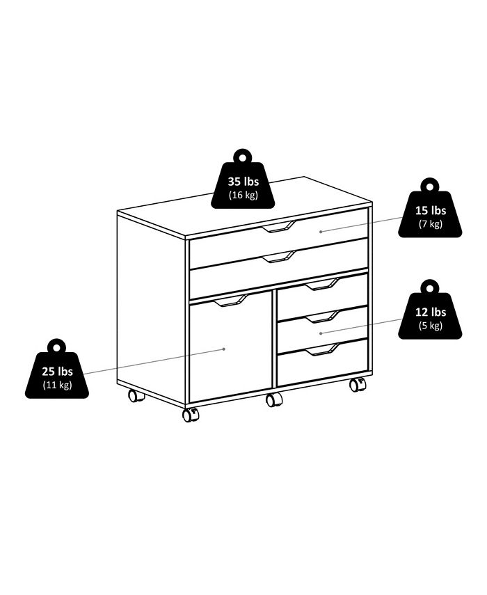 Winsome Halifax 26.3" Wood 3Small and 2Wide Drawers Storage Macy's