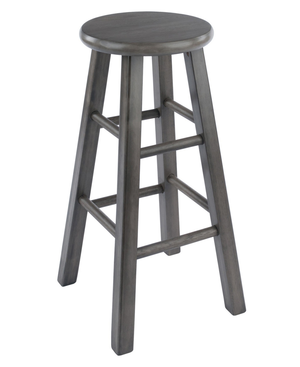 Winsome Ivy 24.2" Wood Square Leg Counter Stool In Rustic Gray