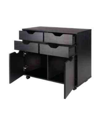 Halifax 26.3" Wood 2-Door 4-Drawer Wide Storage Cabinet