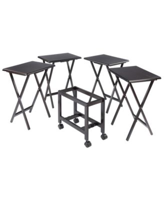 Allen 5-Piece Wood Snack Table Set