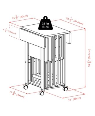 Sophia 5-Piece Wood Drop Leaf Top Snack Table Set