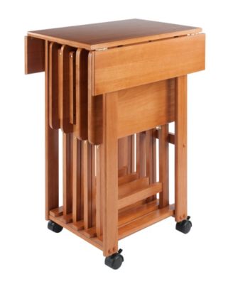 Sophia 5-Piece Wood Drop Leaf Top Snack Table Set