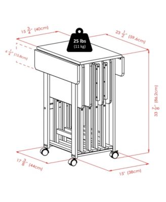 Sophia 5-Piece Wood Drop Leaf Top Snack Table Set