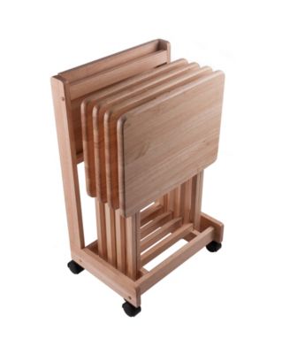 Brienda 5-Piece Wood Flip Top Snack Table Set