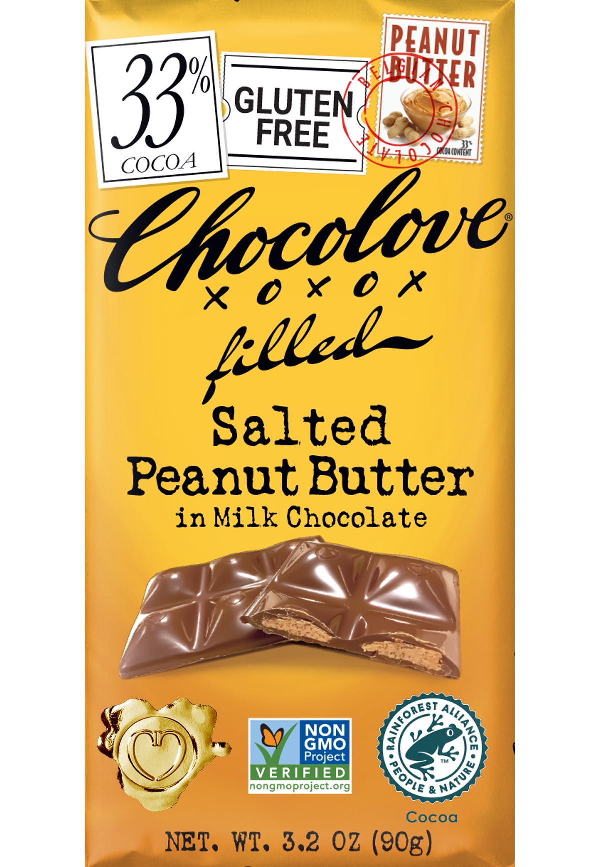 Chocolove Bar Salt Peanut Butter Flavoured Milk Chocolate Case Of