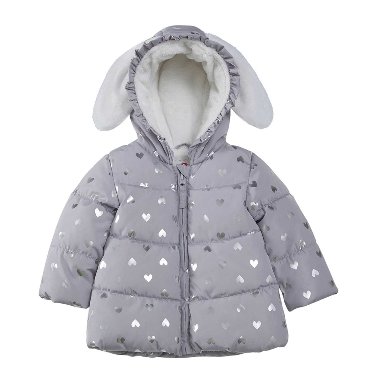 Куртка Rokka&Rolla Soft Fleece Lined Puffer Jacket Winter Coat для девочек-малышей, цвет: Серый / С принтом — фото 1