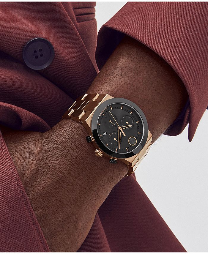 Movado Men's Bold Fusion Swiss Quartz Chronograph Bronze PVD Bracelet ...