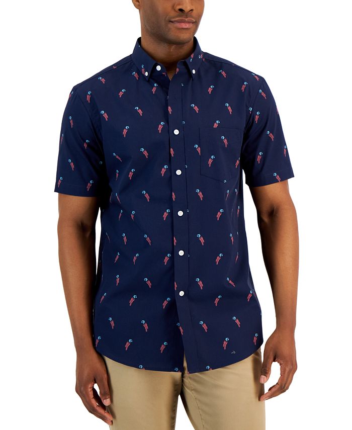 Club Room Men's Parrots Poplin Shirt, Created for Macy's - Macy's