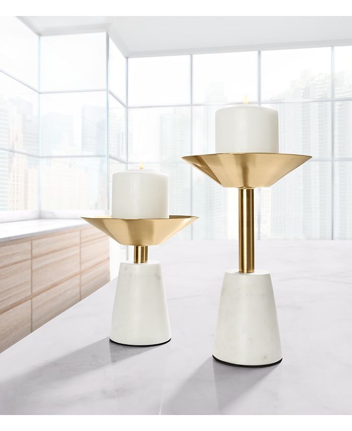 Hotel Collection Set of Two Pillar Candle Holders, Created for Macys