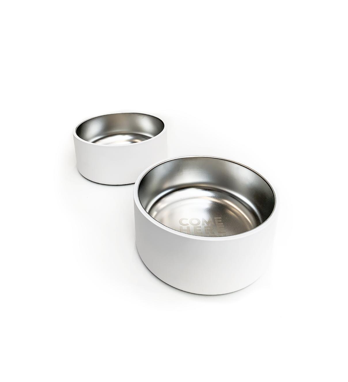 Matching Dog Bowl Set of 2 - White