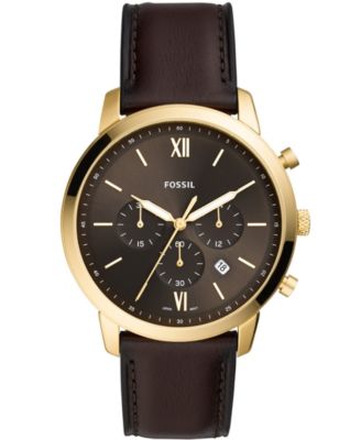 Fossil - Men's Neutra Brown Leather Strap Watch 44mm