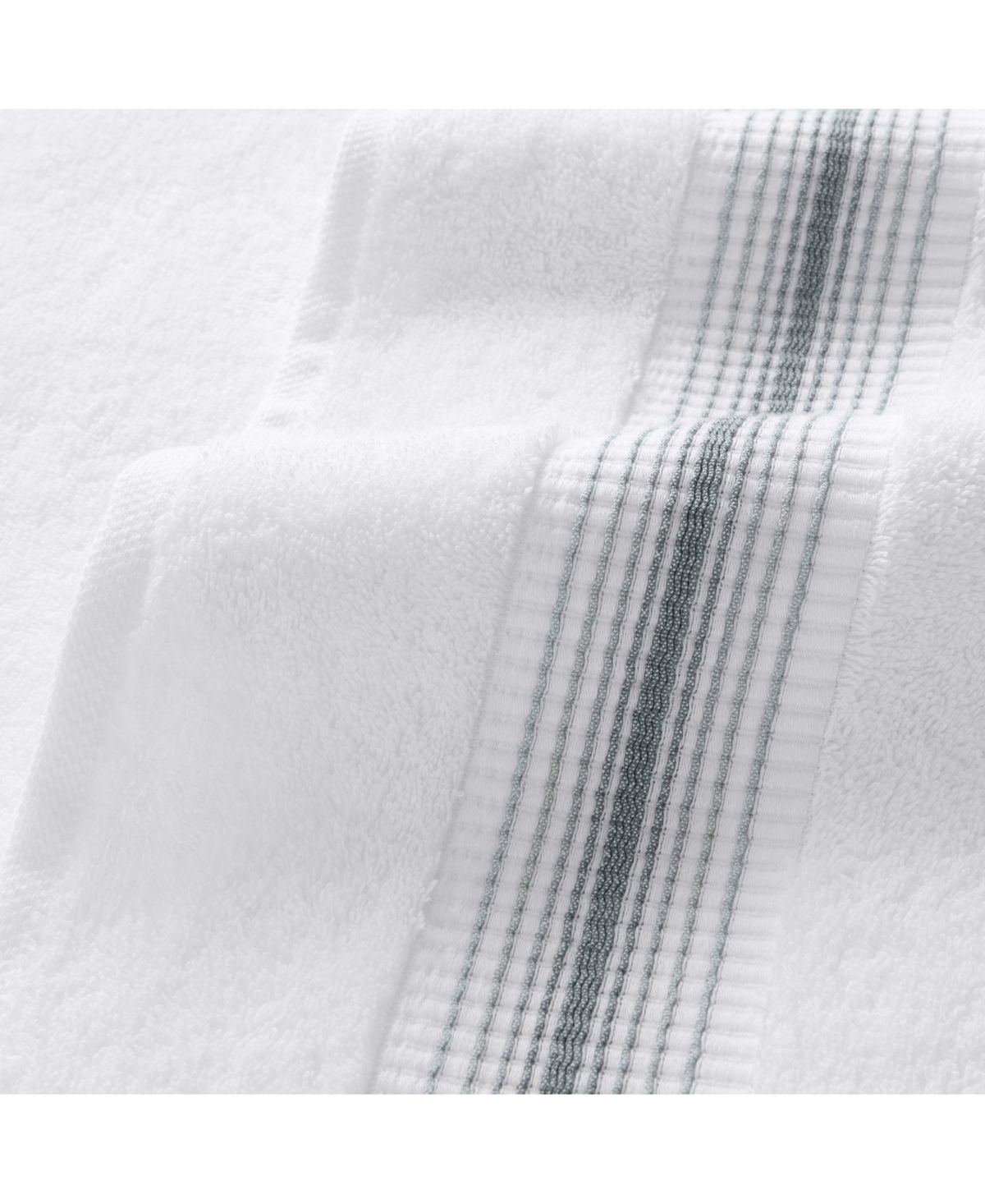 Aston and Arden White Turkish Luxury Striped Towels with for Bathroom Gsm, 30x60 in., 2-Pack , Super Soft Absorbent Bath Towels