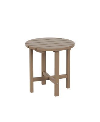 All-Weather Outdoor Patio Round Poly Adirondack Side Table