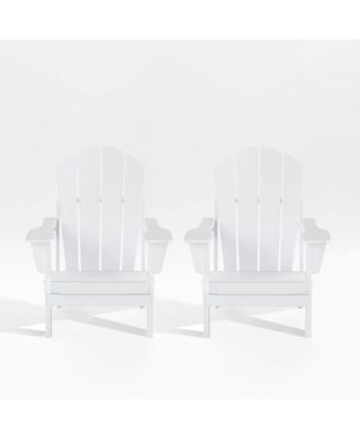 All-Weather Contoured Outdoor Poly Folding Adirondack Chair (Set of 2)