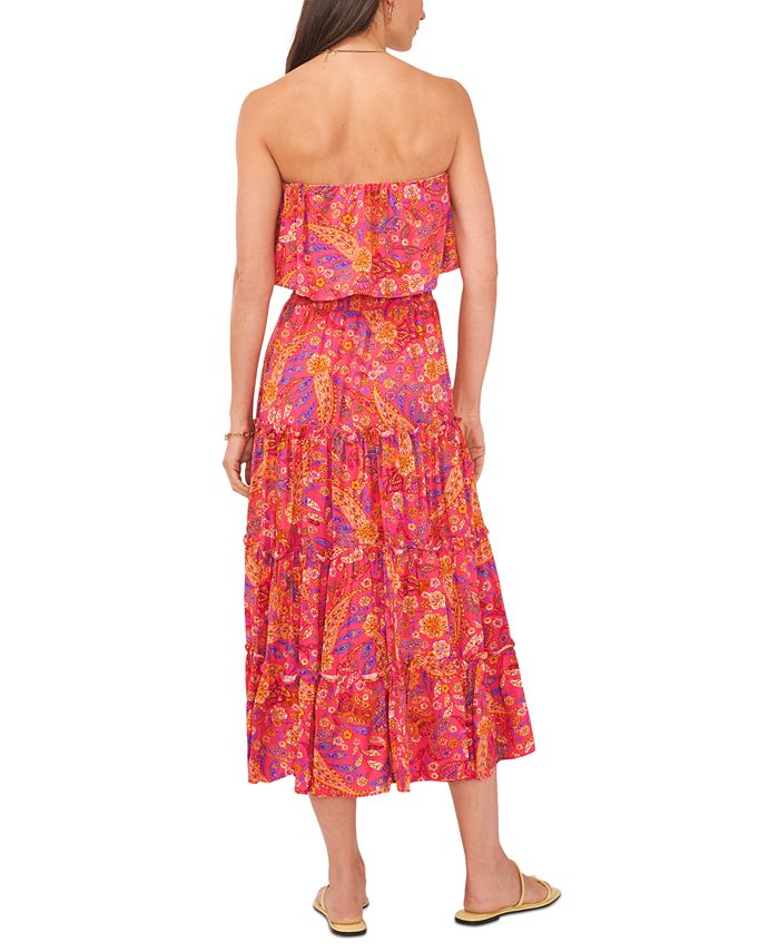 1.STATE Women's Strapless SmockedWaist Tiered Maxi Dress CoverUp Macy's