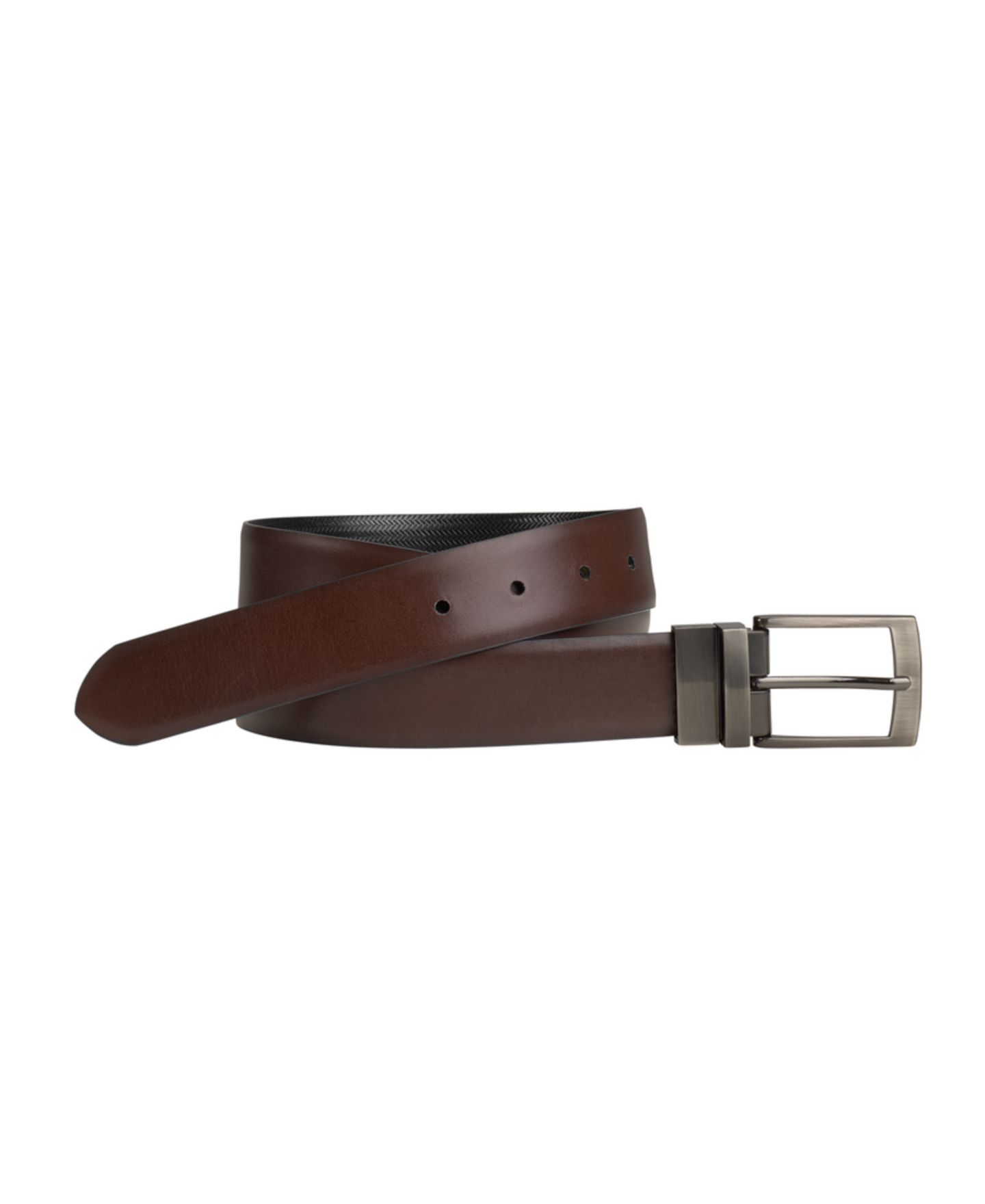 Мужской ремень Johnston & Murphy Reversible Dress Belt, цвет: Чёрный — фото 2