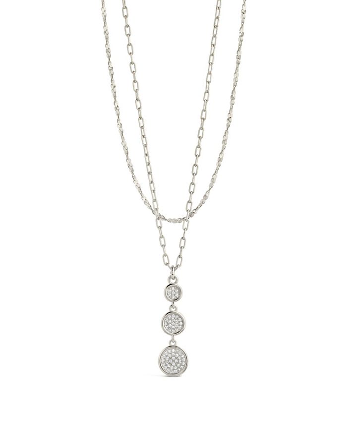 Collana Con Medaglione Tre Strati Sterling Forever - Nuova Con Etichette (Valore $82)