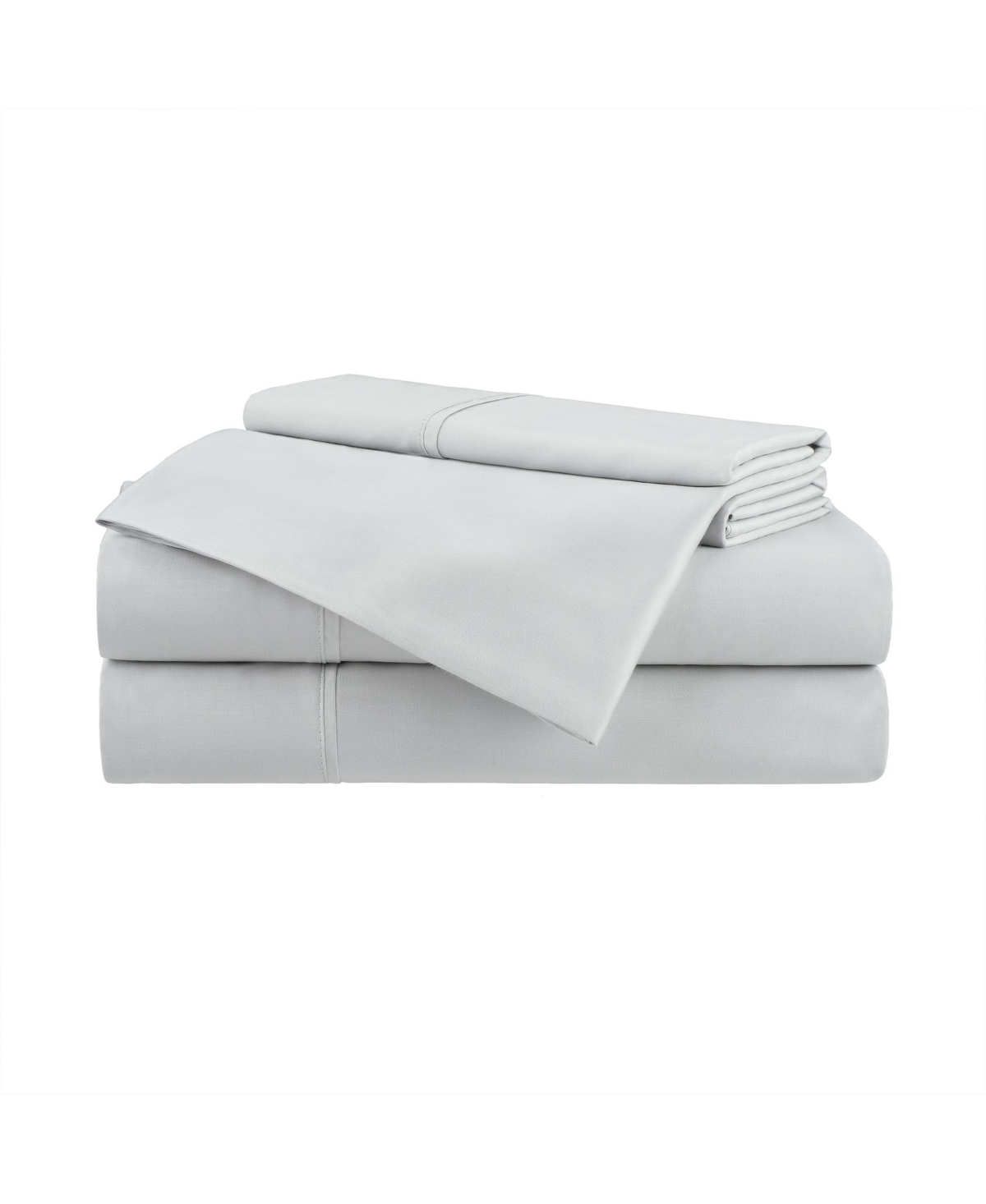 Aston And Arden Eucalyptus Tencel Queen Sheet Set, 1 Flat Sheet, 1 Fitted Sheet, 2 Pillowcases, Ultra Soft Fabric, B In Light Grey