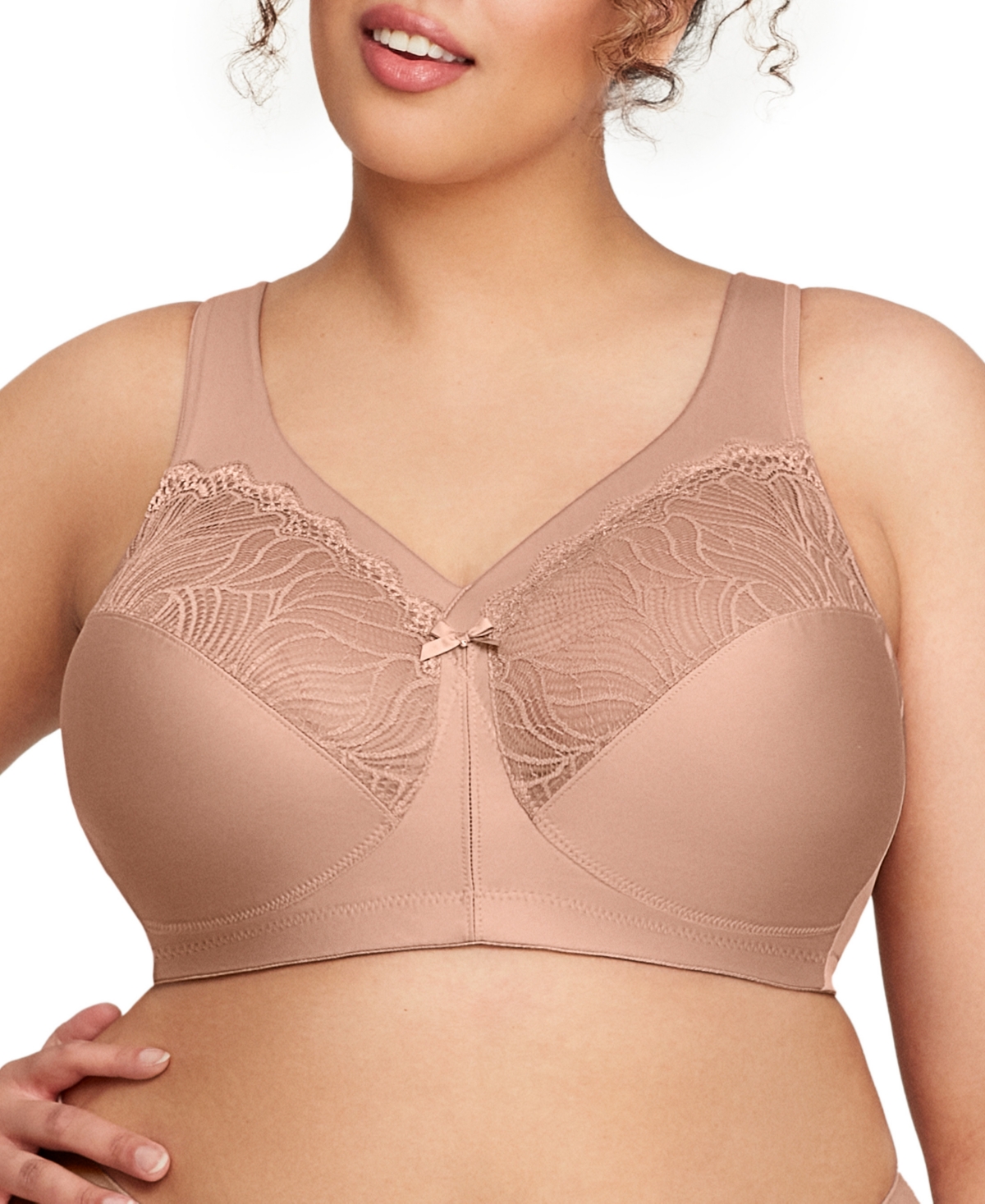 Glamorise Plus Size Full Figure Magiclift Natural Shape Support Wireless Bra In Cafe
