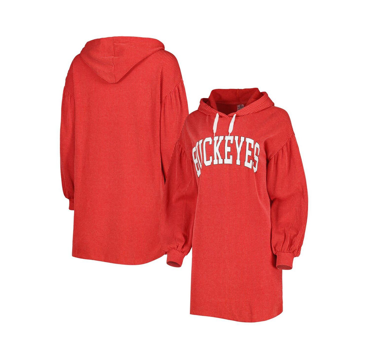 Women's Scarlet Ohio State Buckeyes Game Winner Vintage-Like Wash Tri-Blend Dress