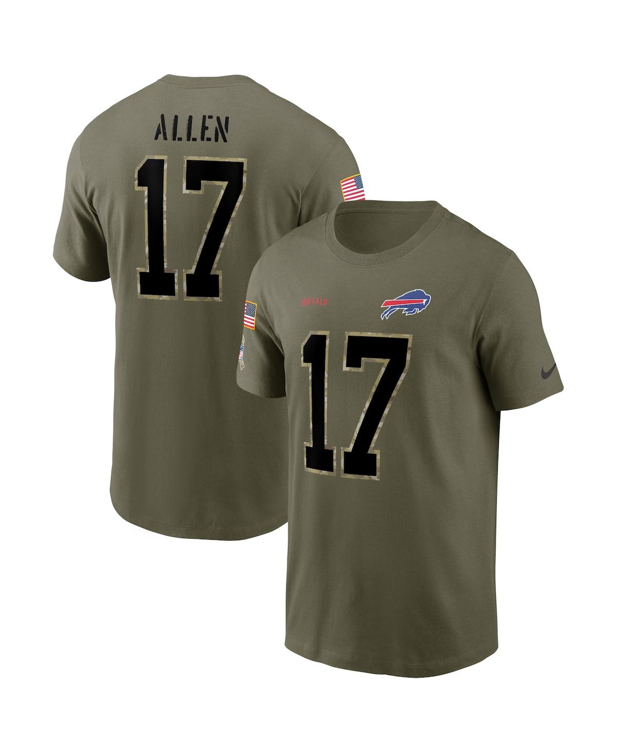 Men's Nike Josh Allen Olive Buffalo Bills 2022 Salute To Service Name and Number T-shirt