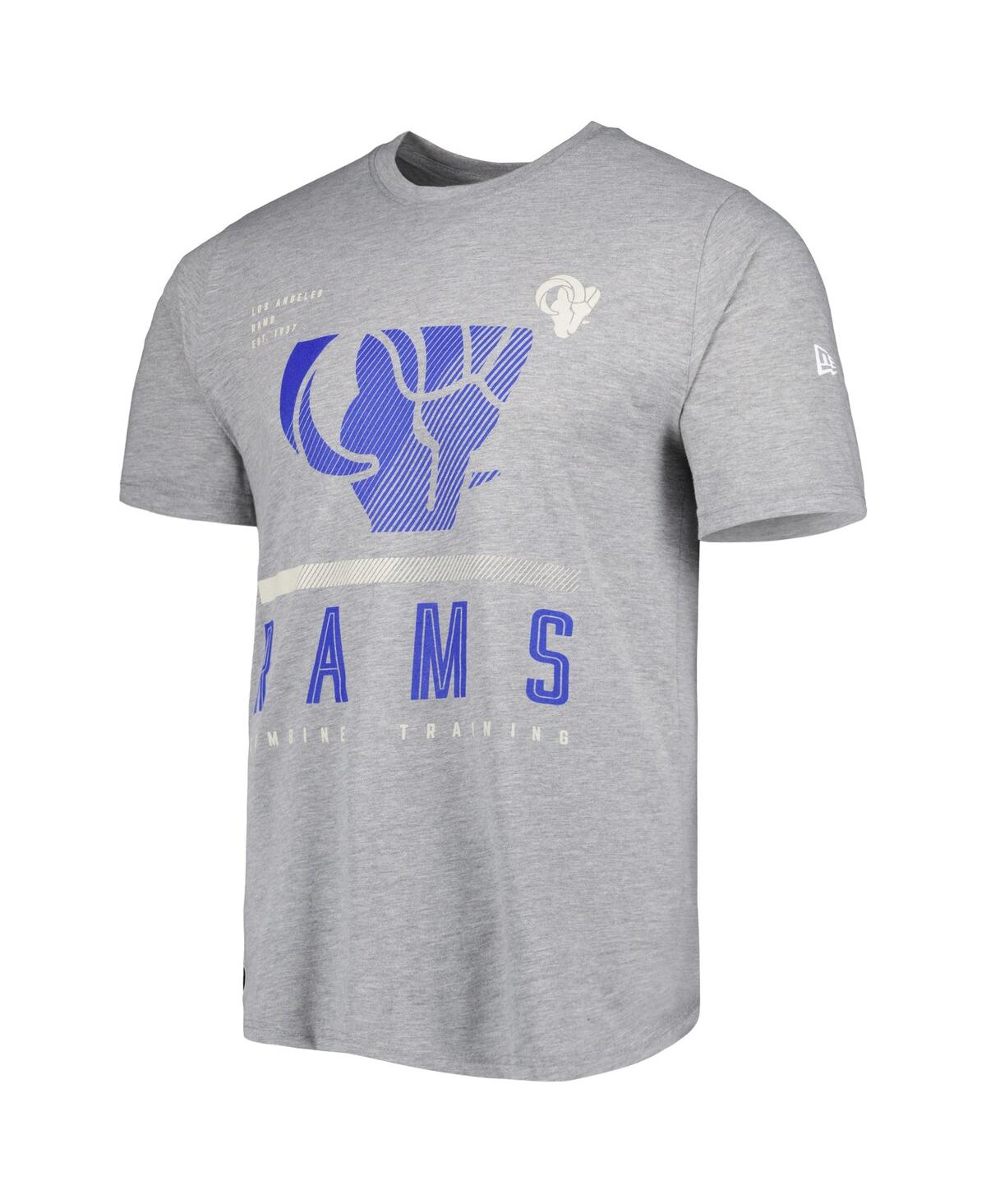 Shop New Era Men's  Heathered Gray Los Angeles Rams Combine Authentic Red Zone T-shirt