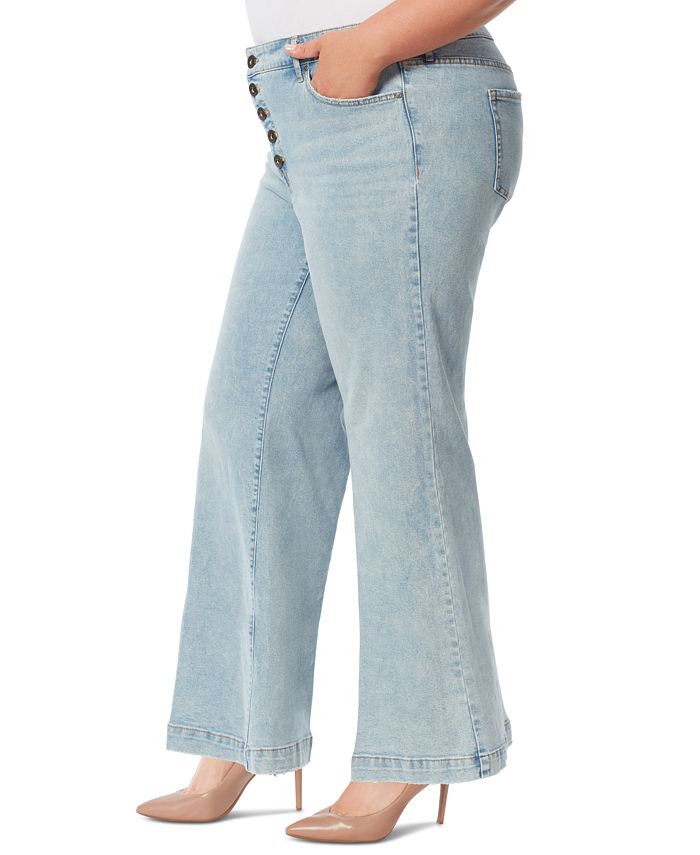 Jessica Simpson Trendy Plus Size True Love Wide-Leg Trouser Jeans - Macy's