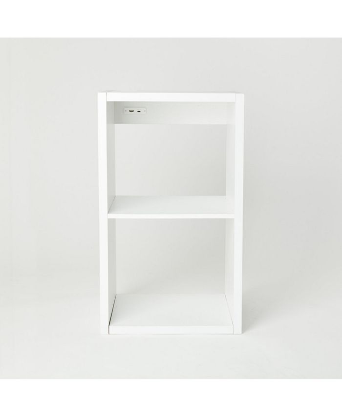 Dormify Charging Storage Cube with 2 USB Ports, Storage Drawers for