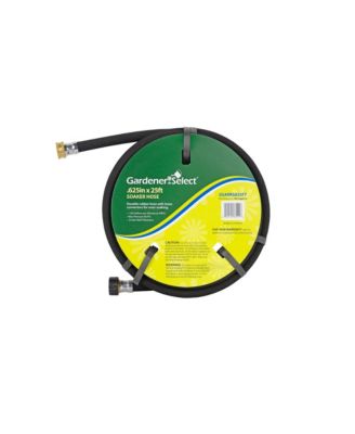 Gardener Select Rubber Garden Soaker Hose Brass Connectors, Black,  .62 Inches x 25 FT