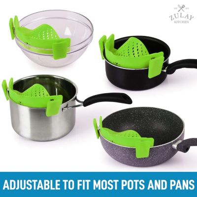 Silicone Pot Strainer - Adjustable Snap On Strainer For Most Pots & Pans