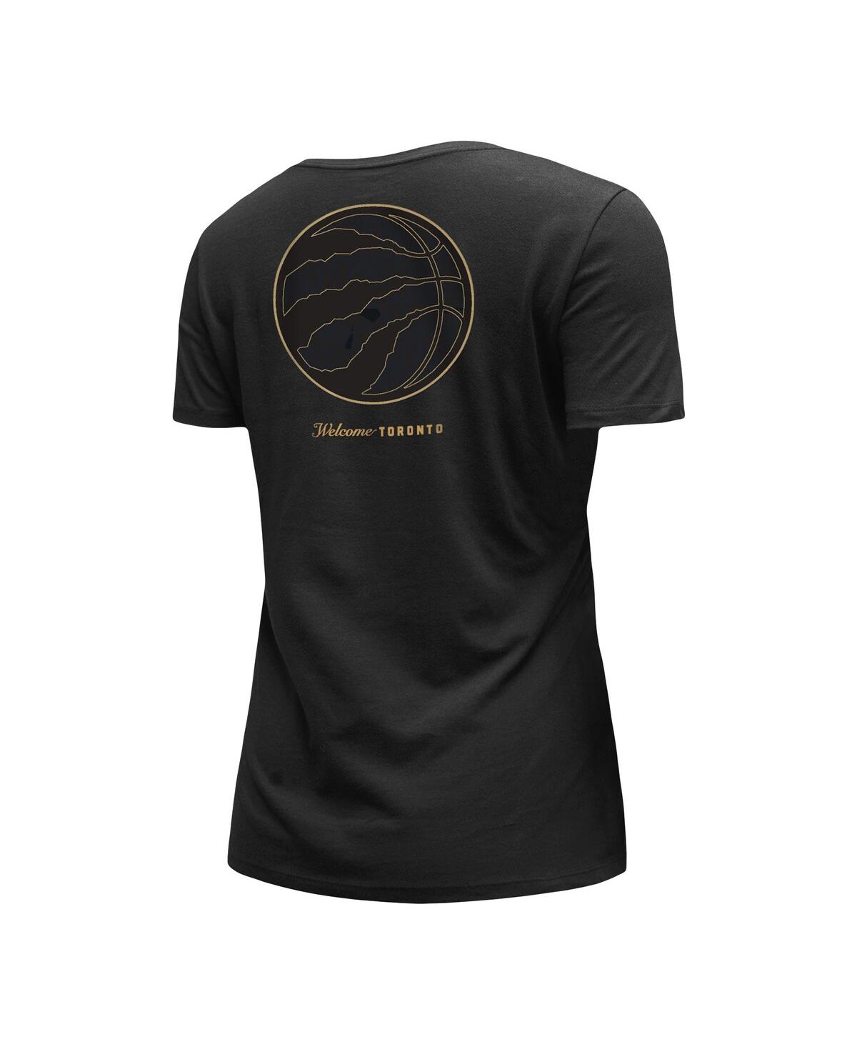 NEW ERA WOMEN'S NEW ERA BLACK TORONTO RAPTORS 2022/23 CITY EDITION V-NECK T-SHIRT 