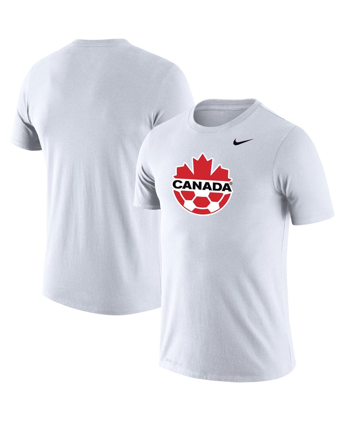Shop Nike Men's  White Canada Soccer Primary Logo Legend Performance T-shirt
