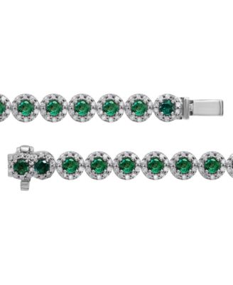 Sapphire (5-1/2 ct. t.w.) & Diamond (3 ct. t.w) Tennis Bracelet in 14k White Gold (Also in Ruby and Emerald)