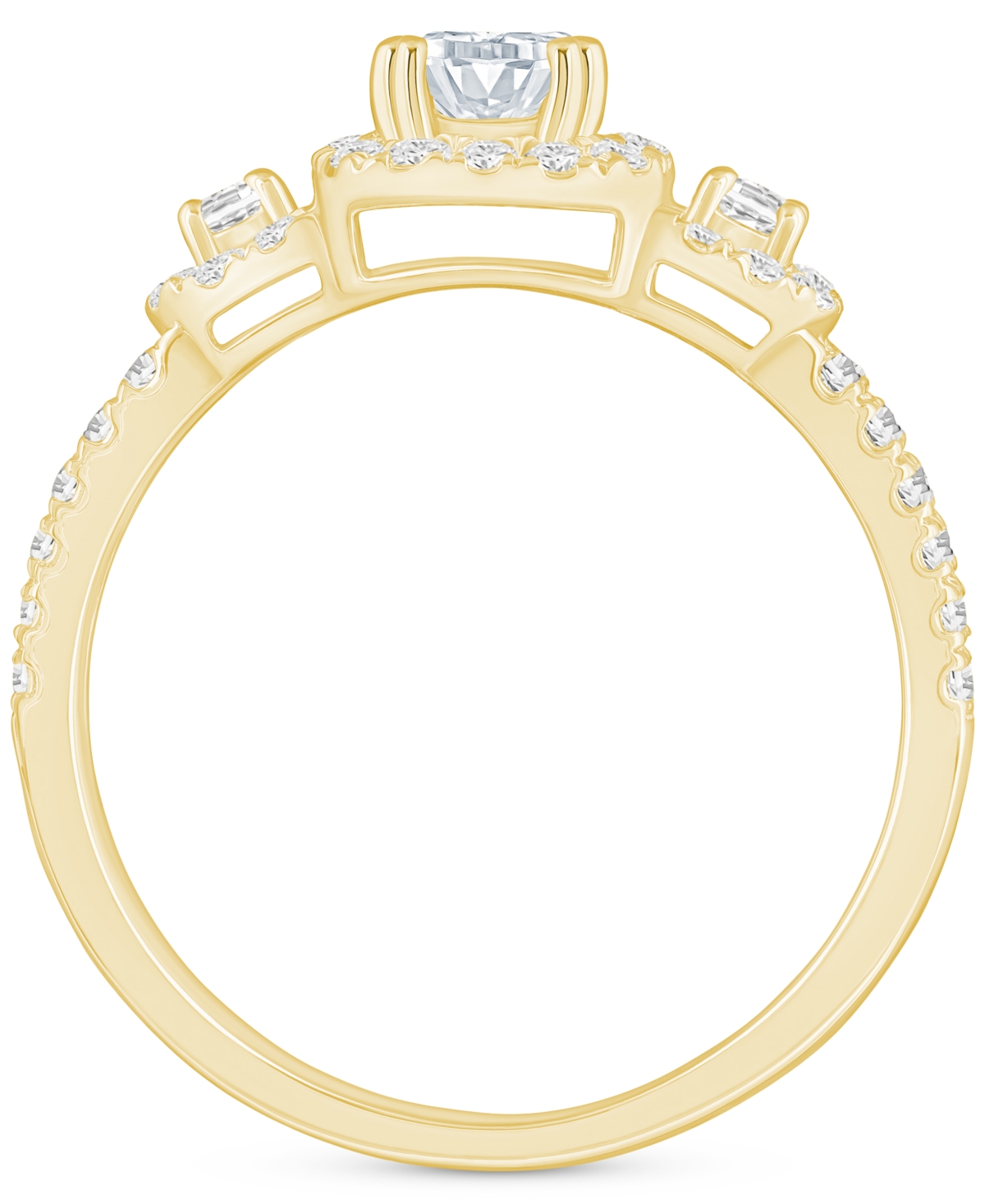 Diamond Halo Engagement Ring (1 ct. t.w.) in 14k White, Yellow or Rose Gold