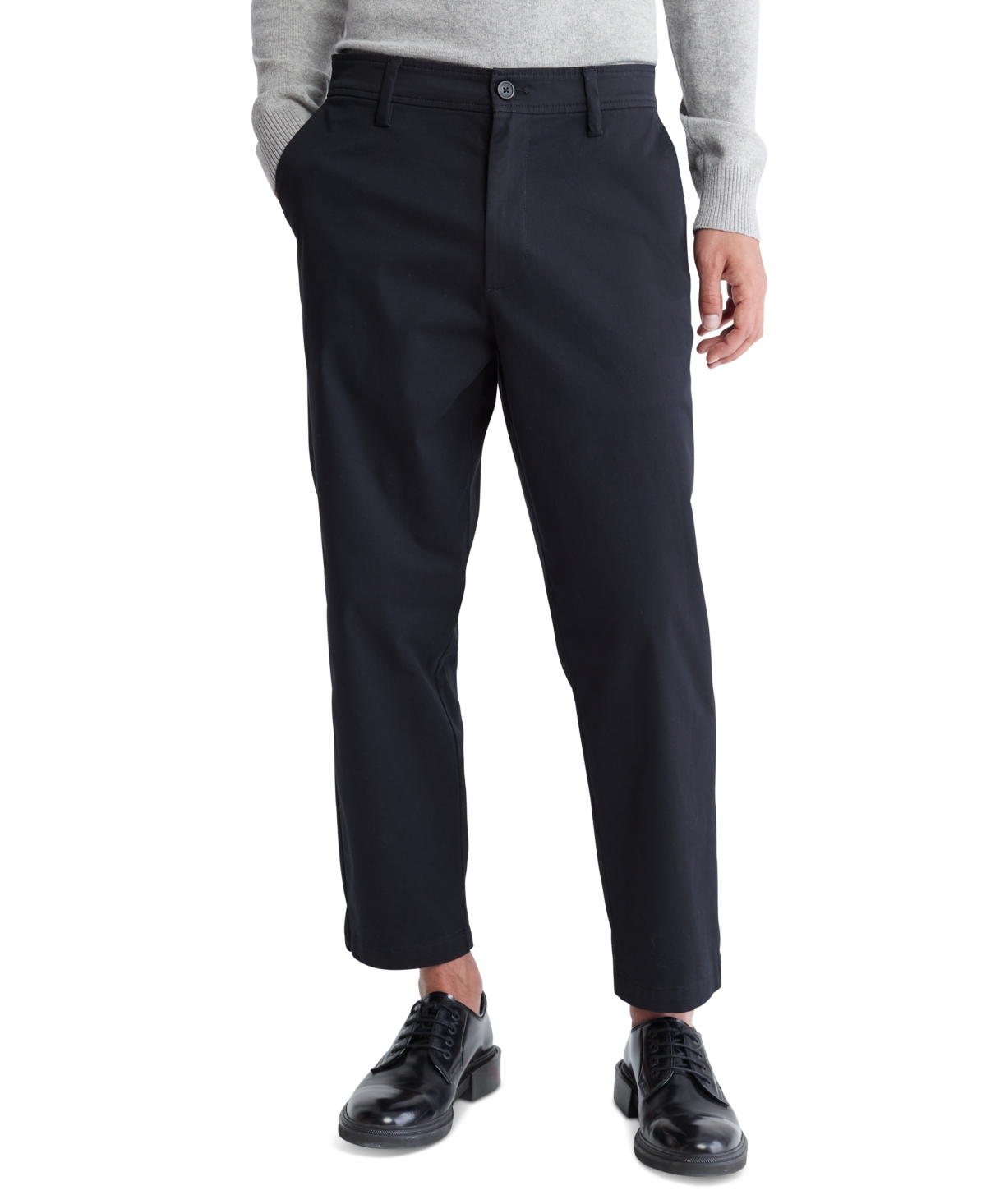 CALVIN KLEIN MEN'S TAPERED CROPPED CHINO PANTS 