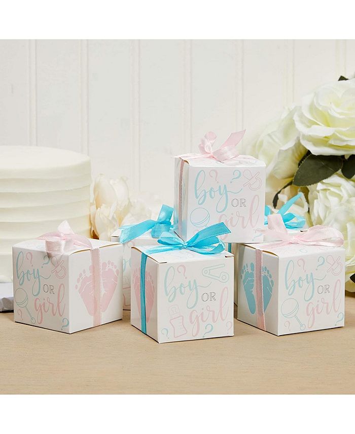 Sparkle and Bash Boy or Girl Gender Reveal Party Favor Boxes with ...