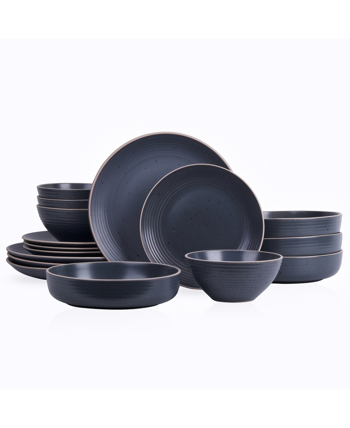 Lauren 16 Pc. Dinnerware Set, Service For 4 - Charcoal