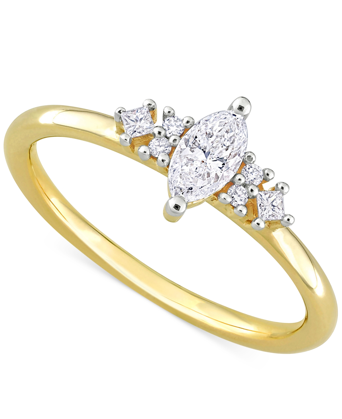 Macy's Marquise Diamond Engagement Ring (3/8 Ct. T.w.) In 14k Gold In Yellow Gold
