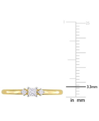 Diamond 3-Stone Engagement Ring (1/6 ct. t.w.) in 14k Gold