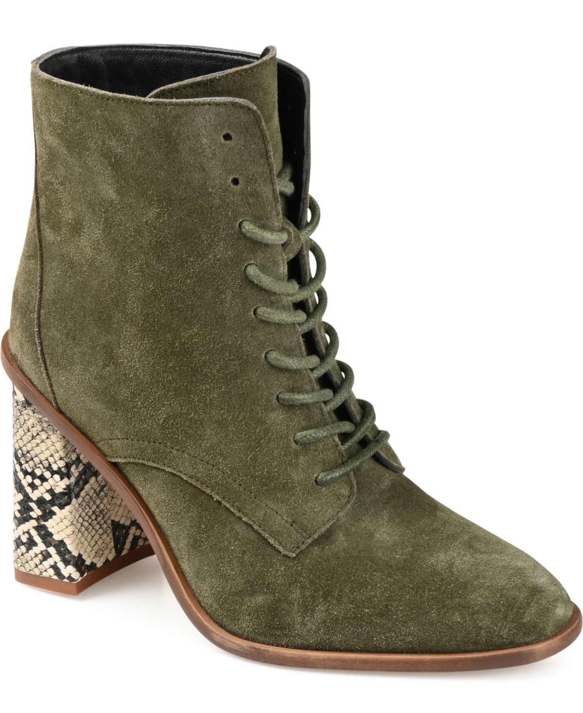 Shop Journee Signature Women's Edda Lace Up Booties In Olive
