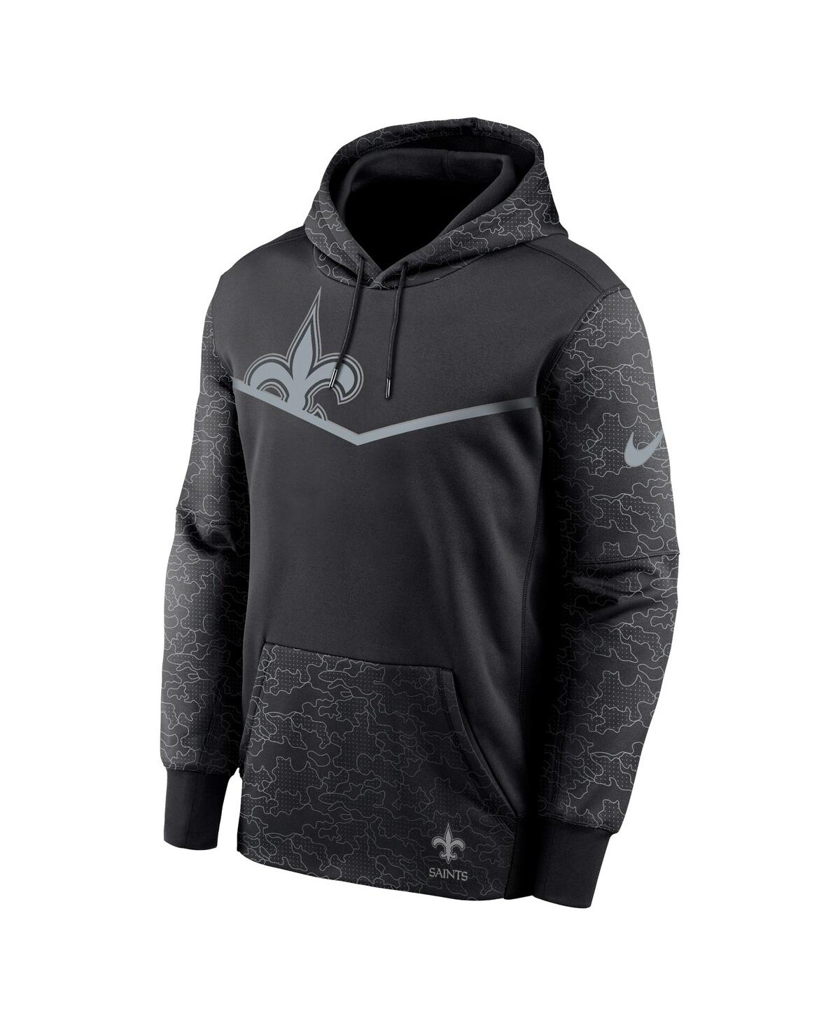 Men's NikeNew Orleans Saints Rflctv Chevron Pullover Hoodie - Black