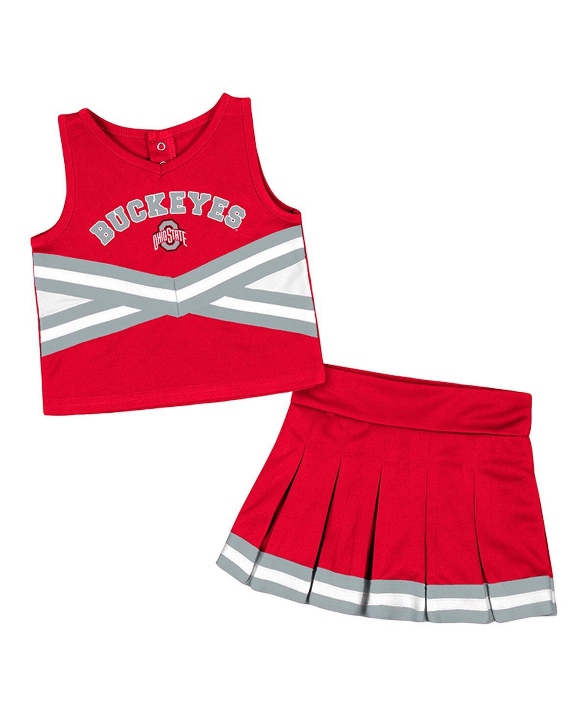 Colosseum Toddler Girls  Scarlet Ohio State Buckeyes Carousel Cheerleader Set In Scarlet