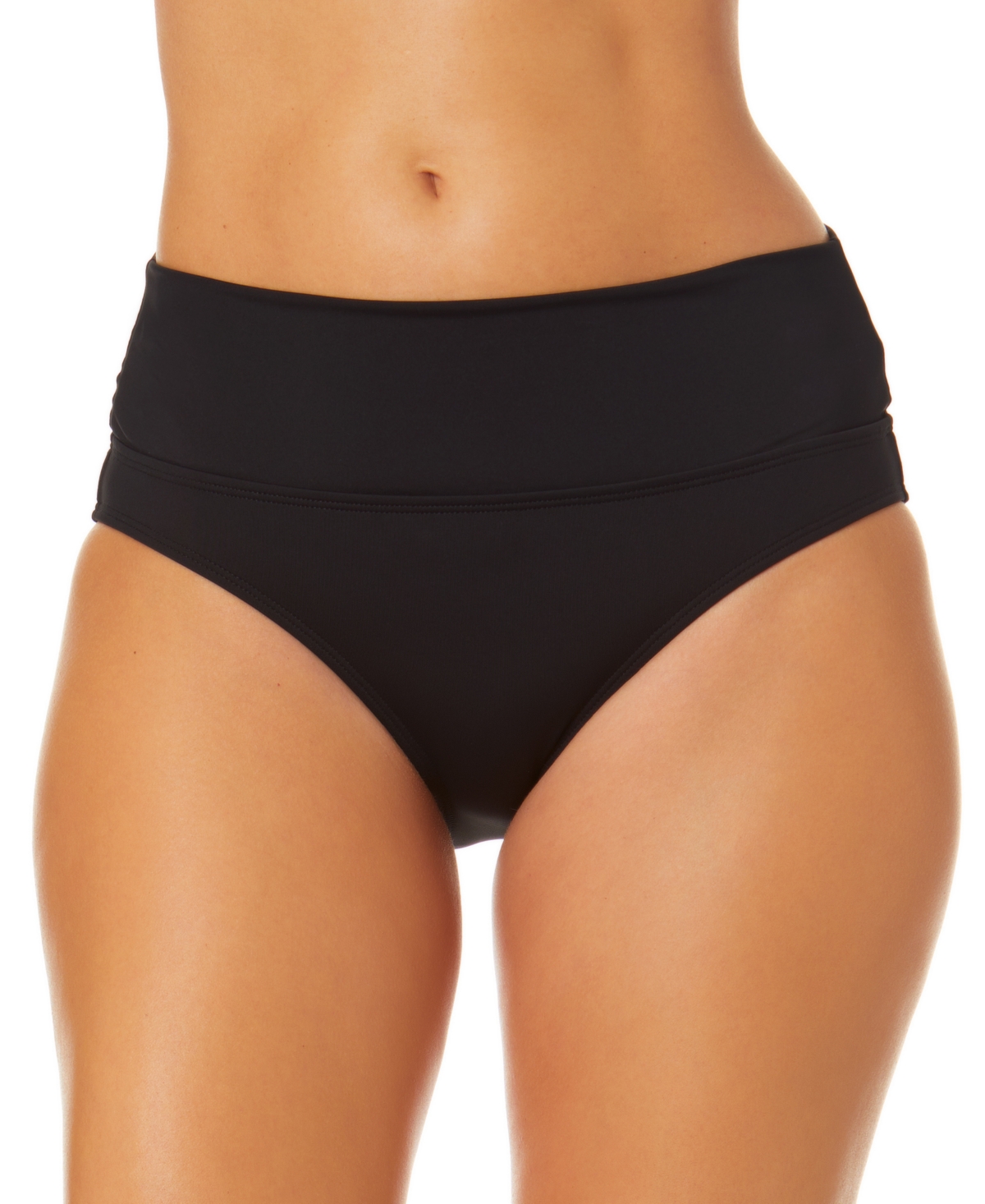 Anne Cole Plus Womens Convertible High Waist Swim Bottom Separates In Black