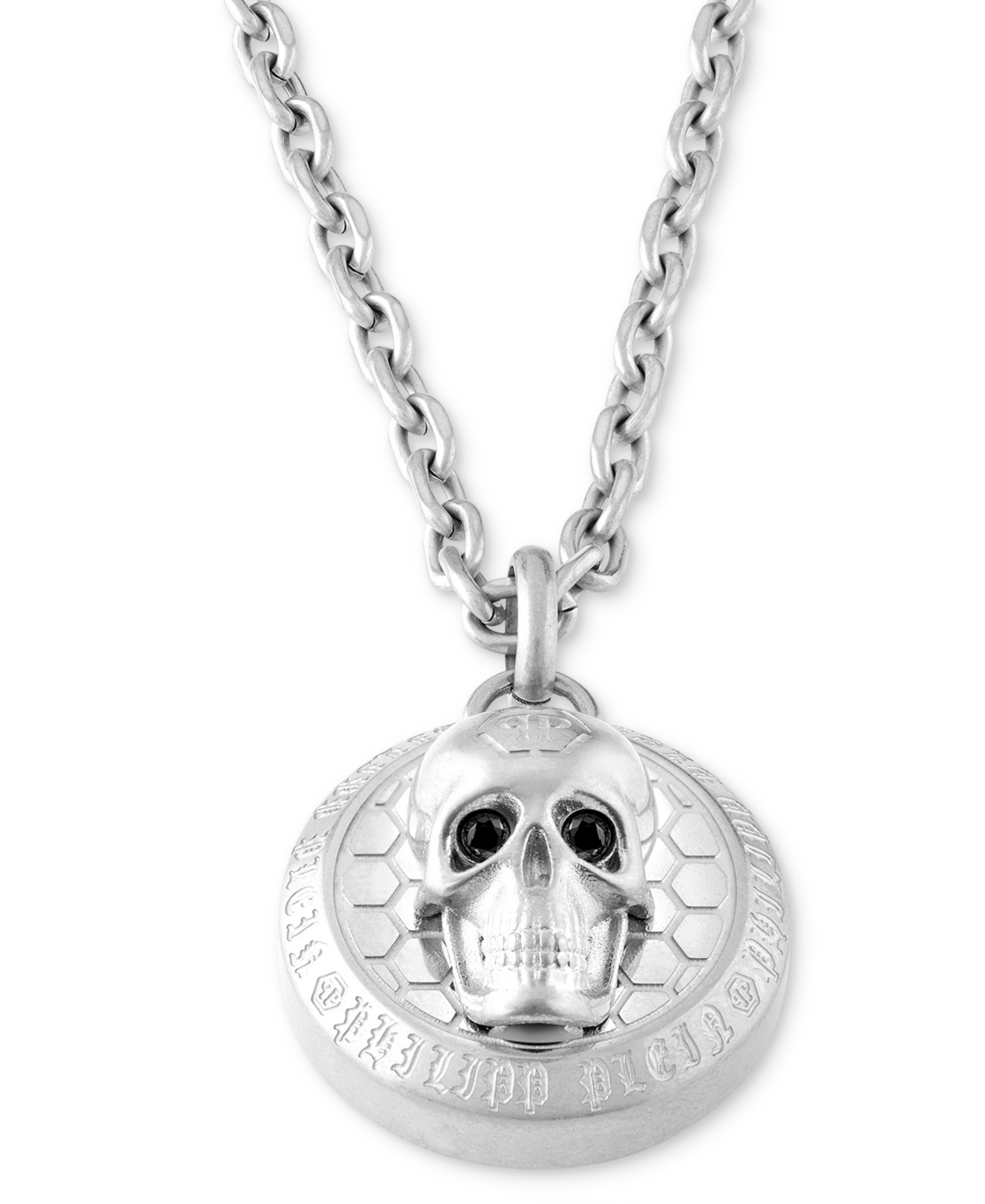 Shop Philipp Plein Stainless Steel 3d $kull Cable Chain 29-1/2" Pendant Necklace